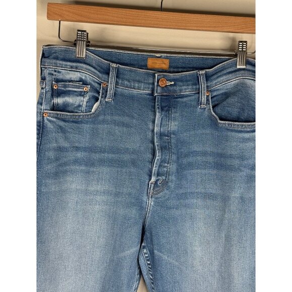 MOTHER The Tomcat High Rise Straight Leg Button Fly Jeans in Layover Size 33 NWT - Picture 4 of 6